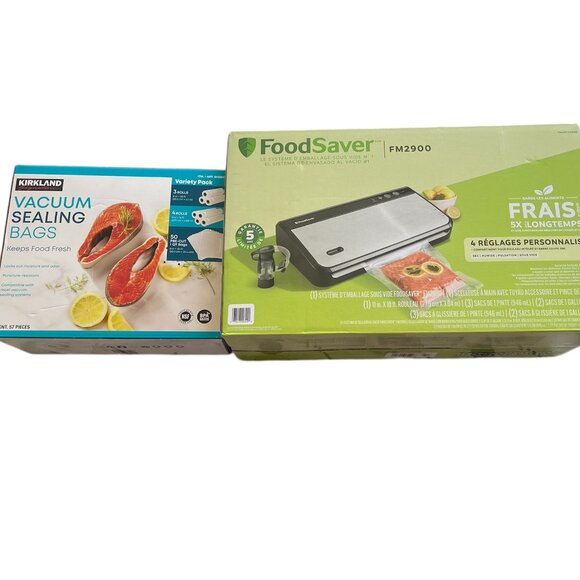 FoodSaver Vacuum Sealer Machine & Kirkland Signature Vacuum Sealing Bags Assort